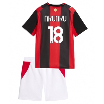 Billige Fotballdrakt AC Milan Christopher Nkunku #18 Replika Hjemmedraktsett Barn 2026-27 Kortermet (med bukser)